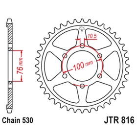 Звезда ведомая JT sprockets JTR816-42, цепь 530, 42 зубья 3264209