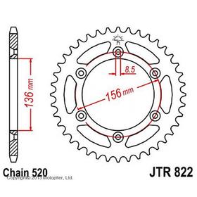 Звезда ведомая JT sprockets JTR822-42, цепь 520, 42 зубья 3264213