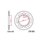 Звезда ведомая JT sprockets JTR855-47, цепь 520, 47 зубьев - фото 297988180