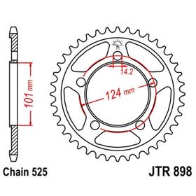 Звезда ведомая JT sprockets JTR898-41, цепь 525, 41 зубье