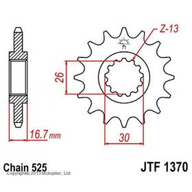 Звезда ведущая JT sprockets JTF1370-15, цепь 525, 15 зубьев