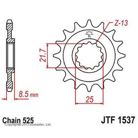 Звезда ведущая JT sprockets JTF1537-17, цепь 525, 17 зубьев 3263676