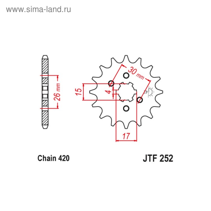 Звезда ведущая JT sprockets JTF252-16 - Фото 1