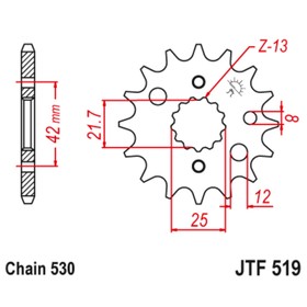 Звезда ведущая JT sprockets JTF519-17, цепь 530, 17 зубьев 3263917