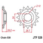 Звезда ведущая JT sprockets JTF528-17, цепь 530, 17 зубьев - фото 307001790