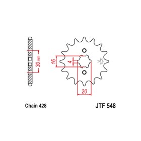 Звезда ведущая JT sprockets JTF548-13, цепь 428, 13 зубьев