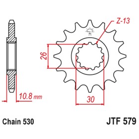 Звезда ведущая JT sprockets JTF579-14, цепь 530, 14 зубьев 3263978