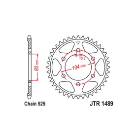 Звезда ведомая JT sprockets JTR1489-43, цепь 525, 43 зубья