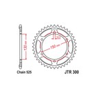 Звезда ведомая JT sprockets JTR300-43, цепь 525, 43 зубья - фото 307001866