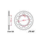 Звезда ведомая JT sprockets JTR487-46, цепь 520, 46 зубьев - фото 307001889