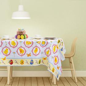 Скатерть «Доляна. Пасха», 145×144 см, 100% хлопок, рогожка, 164 г/м²  (артикул 3042070)  большой выбор товаров оптом и в розницу по низким ценам с доставкой