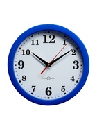 Часы настенные "Классика", арабские цифры, синий обод, 28х28 см 2436474