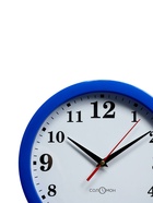 Часы настенные "Классика", арабские цифры, синий обод, 28х28 см 2436474