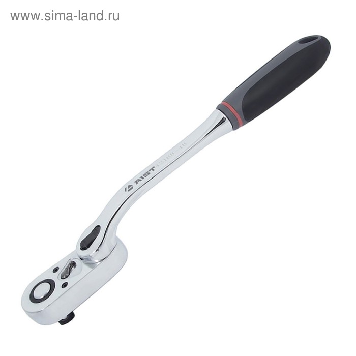 Трещотка AIST, 3/8", резино-пластиковая рукоятка, поворотный механизм, L= 24,5 см, 48 зубцов - Фото 1