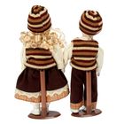 Кукла коллекционная керамика "Ребята в коричневом джинсовом костюме" набор 2 штуки - Фото 4