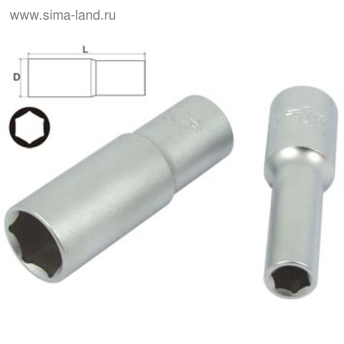 Головка торцевая MASTER, глубокая, 10 мм, 1/2", 6-гранная - Фото 1