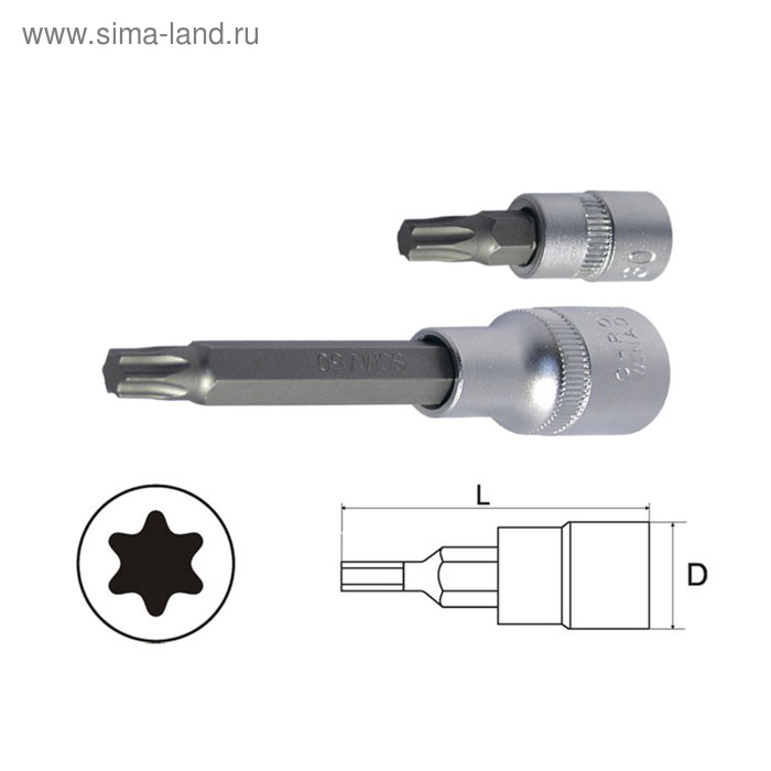 Головка-бита AIST, TORX, T8, 1/4" - Фото 1