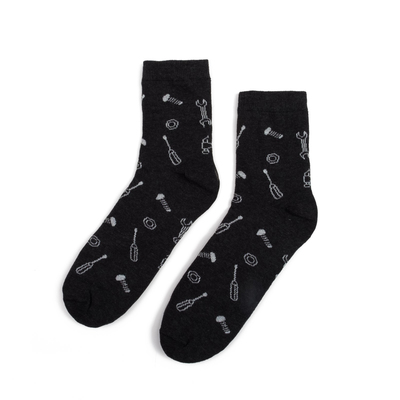 Носки мужские "Лучший муж", серый, р-р 41-44 (27-29 см) 80% хл.,17% п/а, 3% эл.