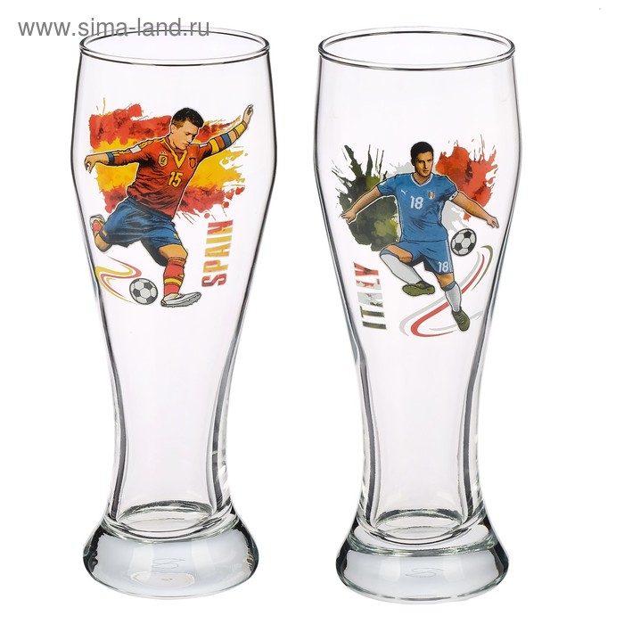 Набор бокалов для пива «Мировой футбол», 300 мл, 2 шт - Фото 1