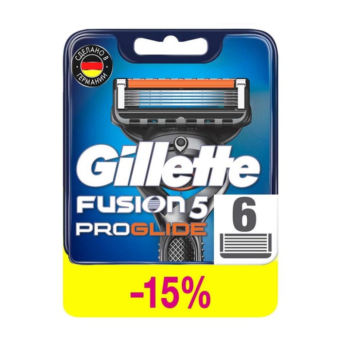 Сменные кассеты Gillette Fusion ProGlide, 5 лезвий, 6 шт