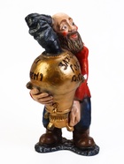 Садовая фигура из полистоуна «Дед с самоваром», 56×34×32 см - Фото 2