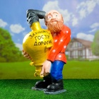 Садовая фигура из полистоуна «Дед с самоваром», 56×34×32 см - Фото 7