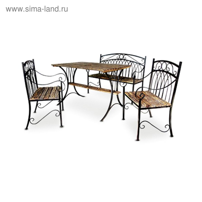 Комплект дачной мебели С5  скамейка, два кресла и стол - Фото 1
