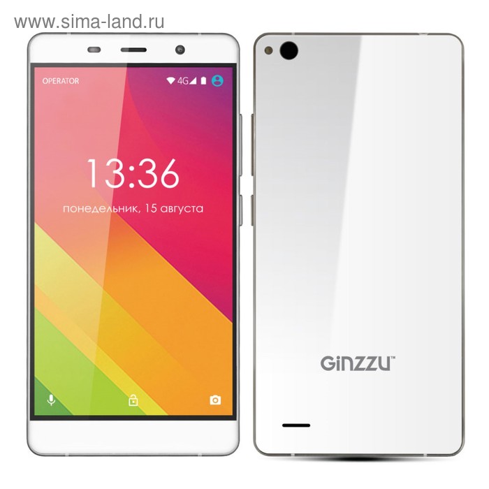 Смартфон GINZZU S5050 White LTE 2sim, 5,0" HD, 16Gb, 2Gb RAM, 13Mp - Фото 1