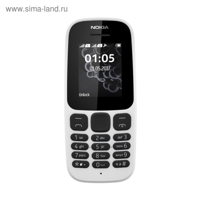 Сотовый телефон Nokia 105 DS White TA-1034 - Фото 1