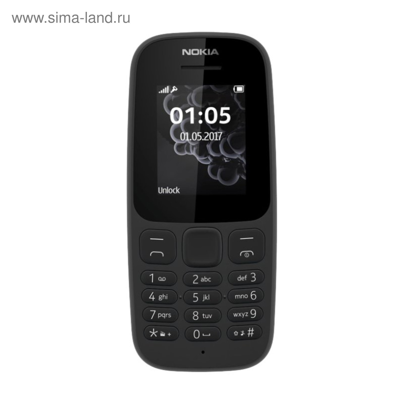 Сотовый телефон Nokia 105 SS Black TA-1010