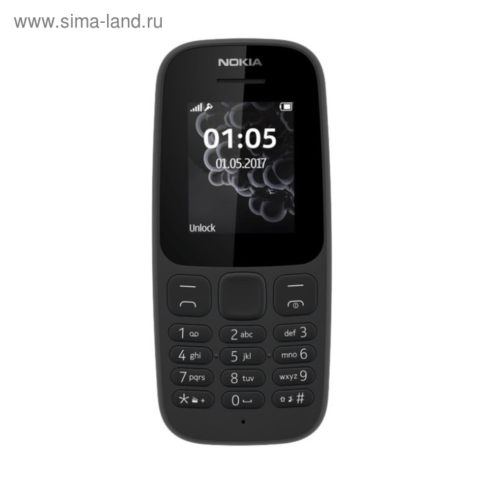 Сотовый телефон Nokia 105 SS Black TA-1010 - Фото 1
