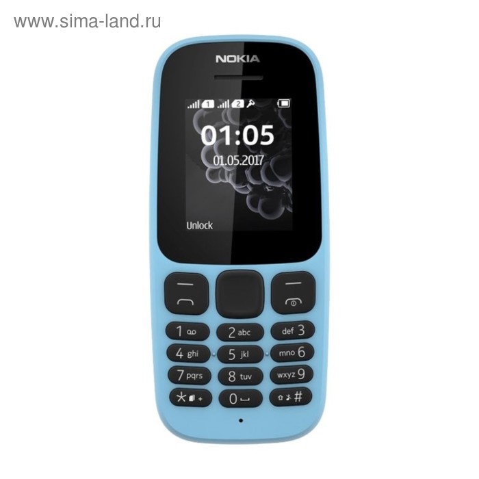 Сотовый телефон Nokia 105 SS Blue TA-1010 - Фото 1