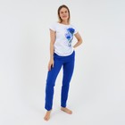 Комплект женский (футболка, брюки) Очарование, цвет василек, размер 50 - Фото 1