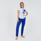 Комплект женский (футболка, брюки) Очарование, цвет василек, размер 50 - Фото 7