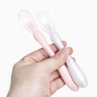 Ложка детская силиконовая для прикорма Крошка Я «Милые зверята», набор 2 шт., розовый/фиолетовый - Фото 5