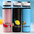 Бутылка для воды стеклянная с ручкой в чехле «Фрукты», 500 мл, h=23,5 см, рисунок МИКС - Фото 4