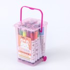 Фломастеры, 24 цвета, в пластиковом контейнере, вентилируемый колпачок, с штампами, «Полоски», МИКС - Фото 5