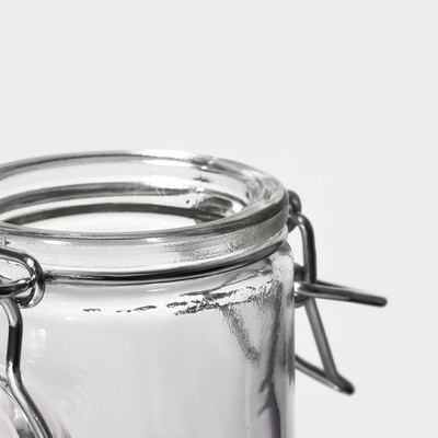 Банка для сыпучих продуктов Доляна «Галерея», 100 мл, 6.5×10.6 см, с бугельным замком, стекло