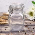 Банка стеклянная для сыпучих продуктов с бугельным замком «Овал», 290 мл, 7×12 см - Фото 3