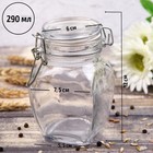 Банка стеклянная для сыпучих продуктов с бугельным замком «Овал», 290 мл, 7×12 см - Фото 2
