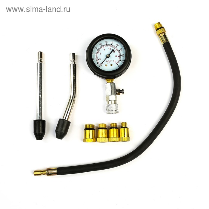 Компрессометр для бензиновых двигателей с набором адаптеров в кейсе - Фото 1