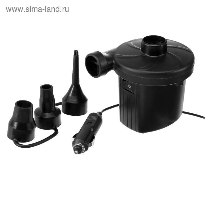 Насос электрический 12 В, 75 Вт, от прикуривателя, 3 насадки - Фото 1
