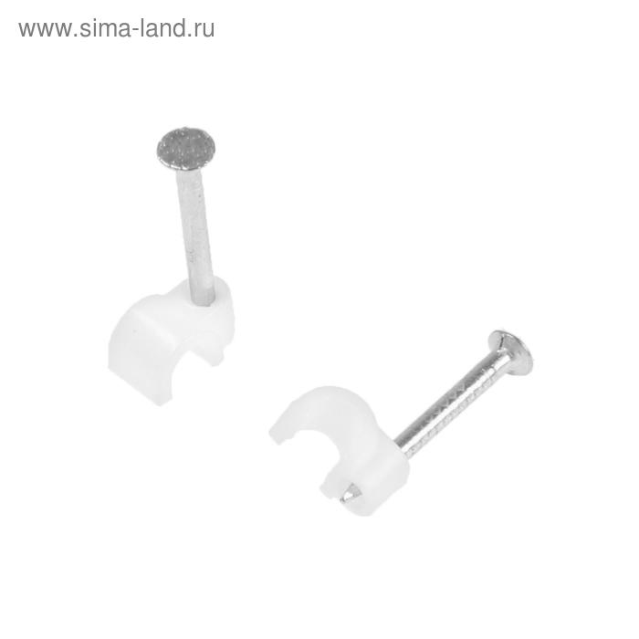 Скоба-держатель для круглого кабеля "ЗУБР Мастер", 3 мм, с оцинкованным гвоздем, 50 шт. - Фото 1