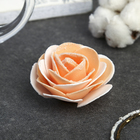 Декор для творчества "Бело-оранжевая роза с блестками" 7х7 см - Фото 2