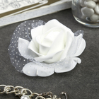 Декор для творчества "Белая роза с сеткой" 8х9 см - Фото 2
