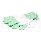 Мочалка-перчатка с эффектом пилинга и массажа, нейлоновая,многониточное плетение, 21х16 см - Фото 1