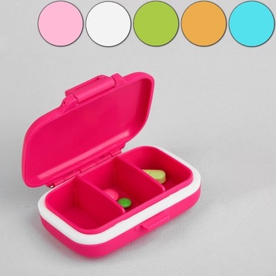 Таблетница, 3 секции, цвет МИКС