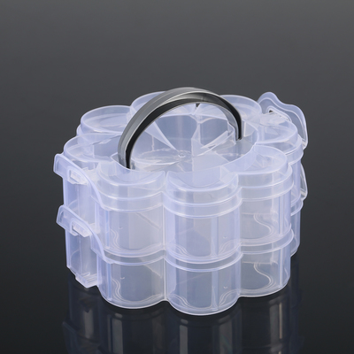 Бокс пластиковый для хранения, 2 яруса 8 отделений "Клевер", цвет МИКС