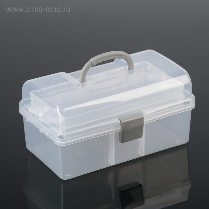 Бокс для хранения с раскладывающимися полочками, 3 отделения, 22×12×11 см, цвет МИКС - Фото 1