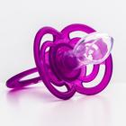 Соска - пустышка силиконовая ортодонтическая Крошка Я «Бантик», от 6 мес., с колпачком, фиолетовый - Фото 4